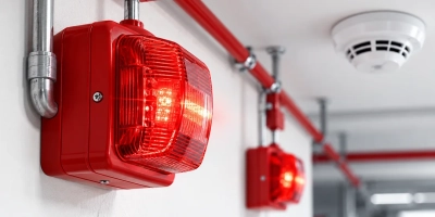 Como funciona a ligação de sirenes em um sistema de alarme de incêndio?